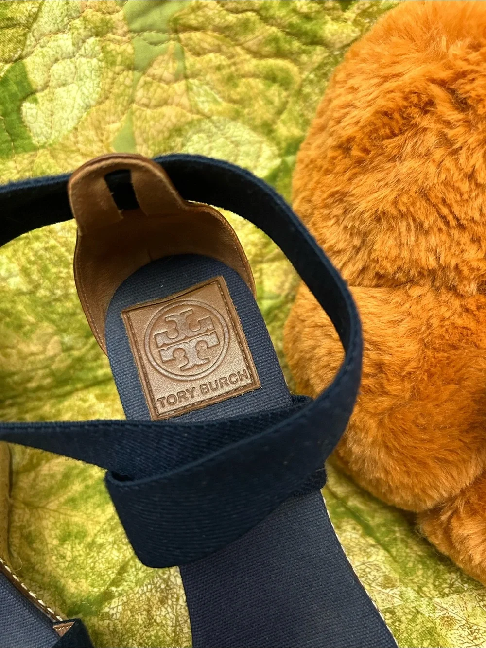 Tory Burch Navy Crisscross Espadrille Wedge Sandals